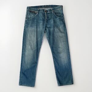 Goldsign Jeans His Jean Button Fly Straight Leg Size 28 (33x27) Stitching‎